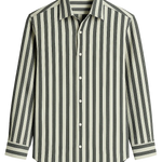 Grey Seastripe Shirt shown in a lifestyle setting