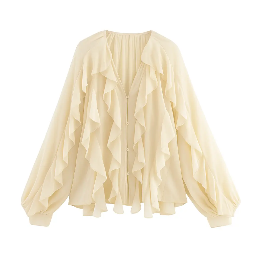 Front view of Light Yellow Sheer Blouse