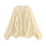 Front view of Light Yellow Sheer Blouse