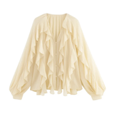 Front view of Light Yellow Sheer Blouse