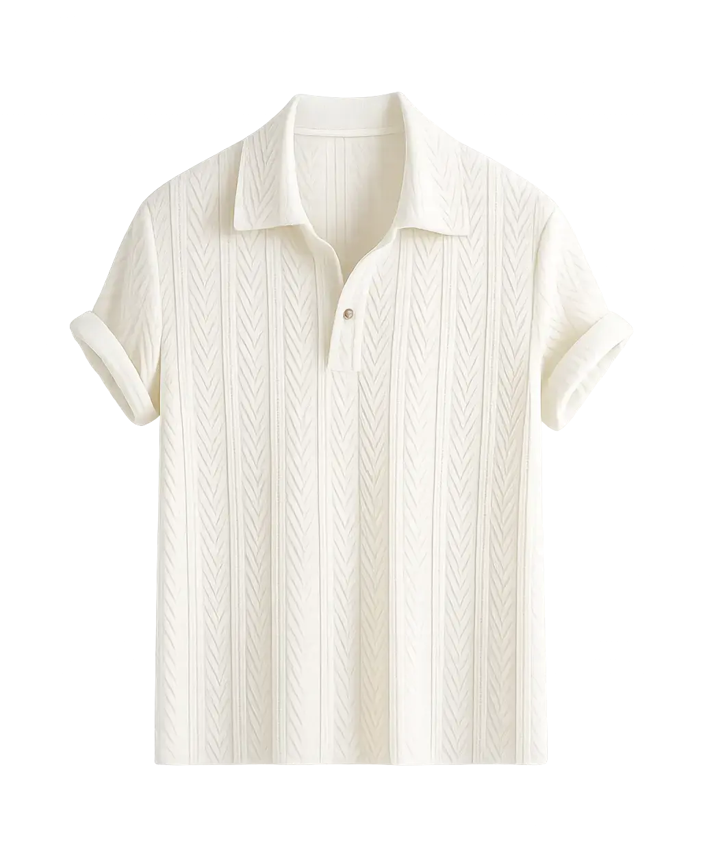 Front view of Beige Short Sleeve Shirt