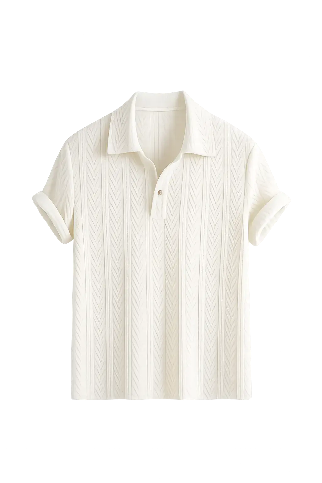 Front view of Beige Short Sleeve Shirt