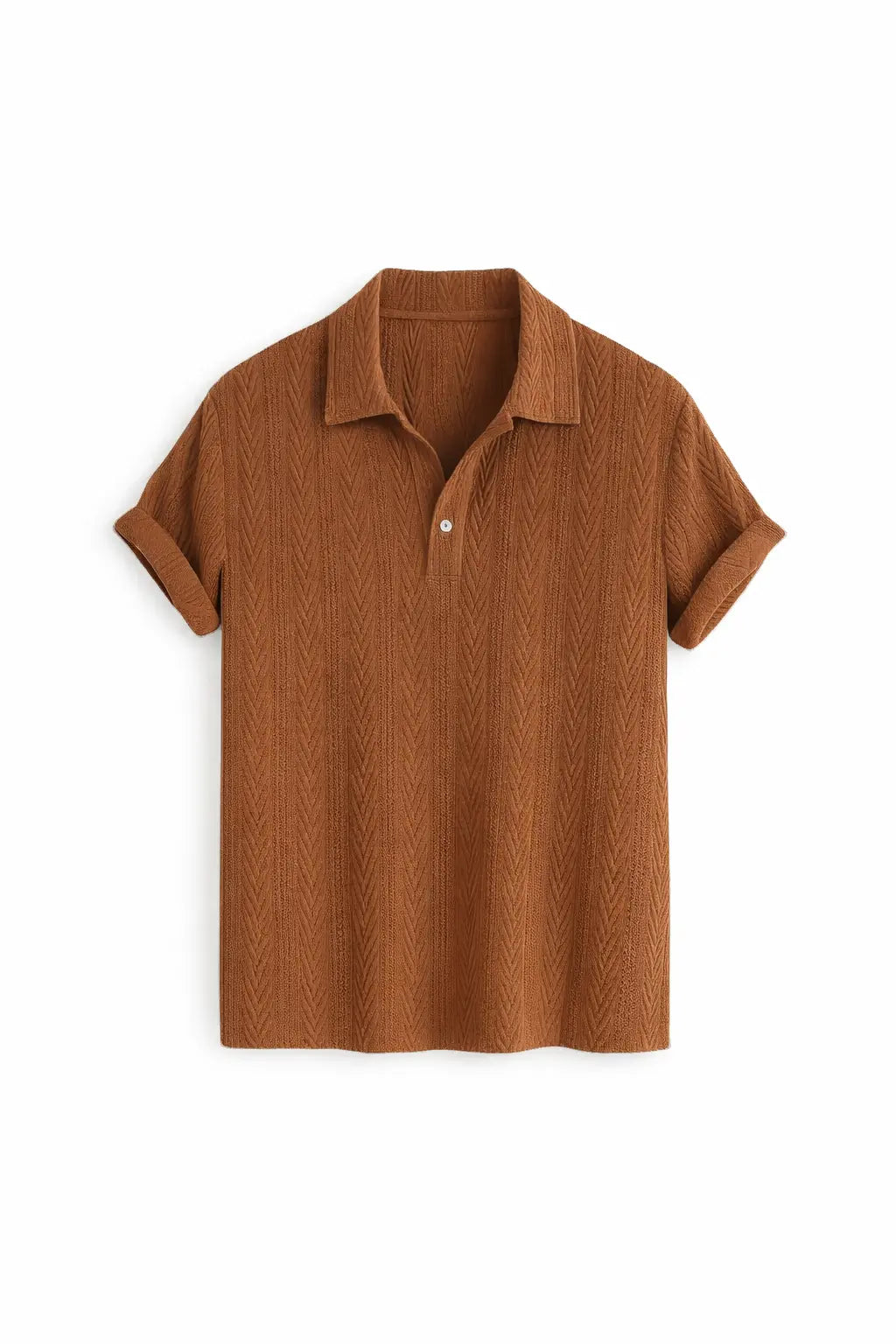 Front view of Deep Coffee Short Sleeve Shirt