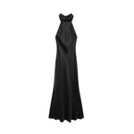 Front view of Black Silken Grace Dress