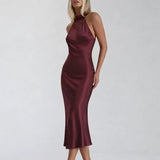 Silken Grace Dress shown in a lifestyle setting