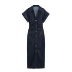 Front view of Navy Blue Skye Dress