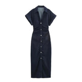 Front view of Navy Blue Skye Dress