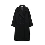 Front view of Black Solvia Wool Cape