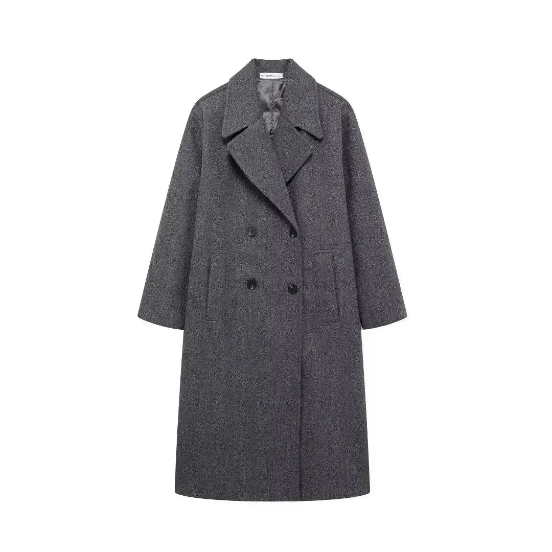 Front view of Grey Solvia Wool Cape