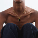Square Necklace shown in a lifestyle setting