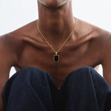 Square Necklace shown in a lifestyle setting