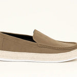 Side view of Beige Strawstep Loafers