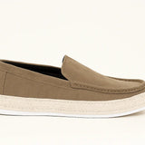 Side view of Beige Strawstep Loafers
