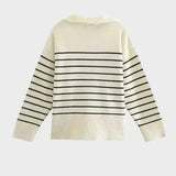 Front view of Striped Knit Sweater