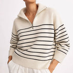Striped Knit Sweater shown in a lifestyle setting