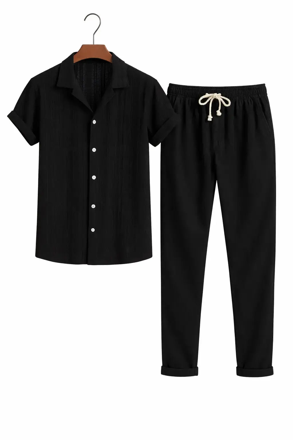 Back view of Black Suva - Short-Sleeved Set