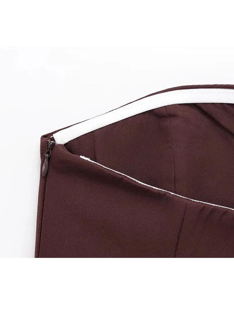 Close-up detail of Tailored Suit Top, fabric detail