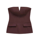 Front view of Brown Tailored Suit Top