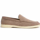 Close-up detail of Caramel THE CAPRICE SUEDE LOAFERS