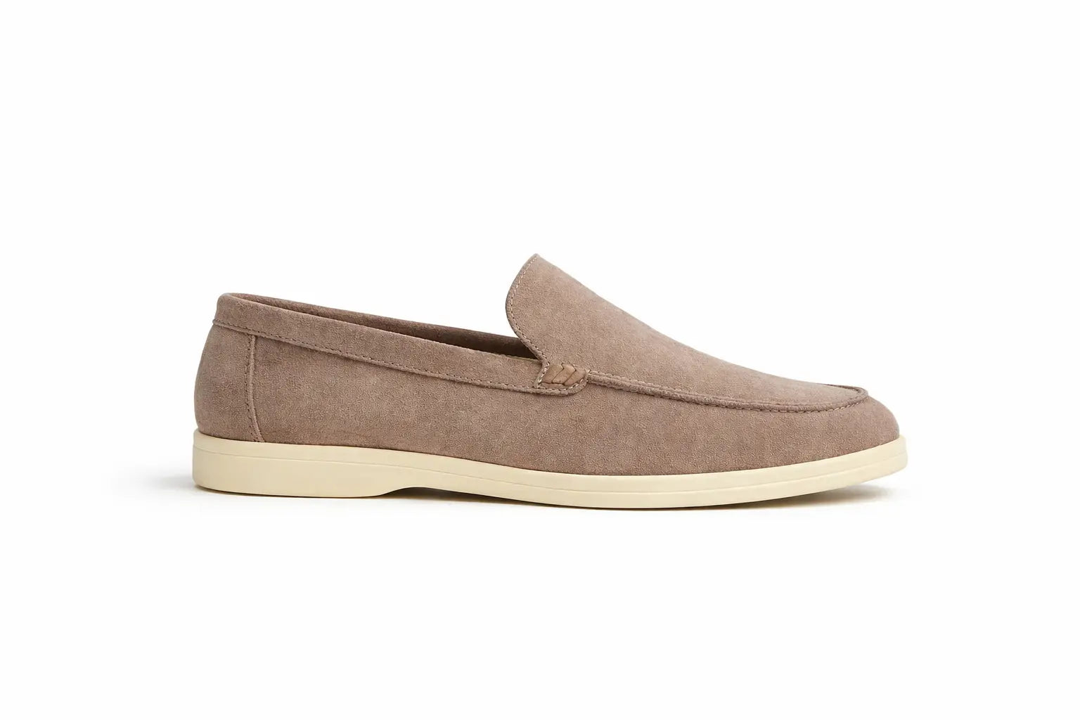 Close-up detail of Caramel THE CAPRICE SUEDE LOAFERS
