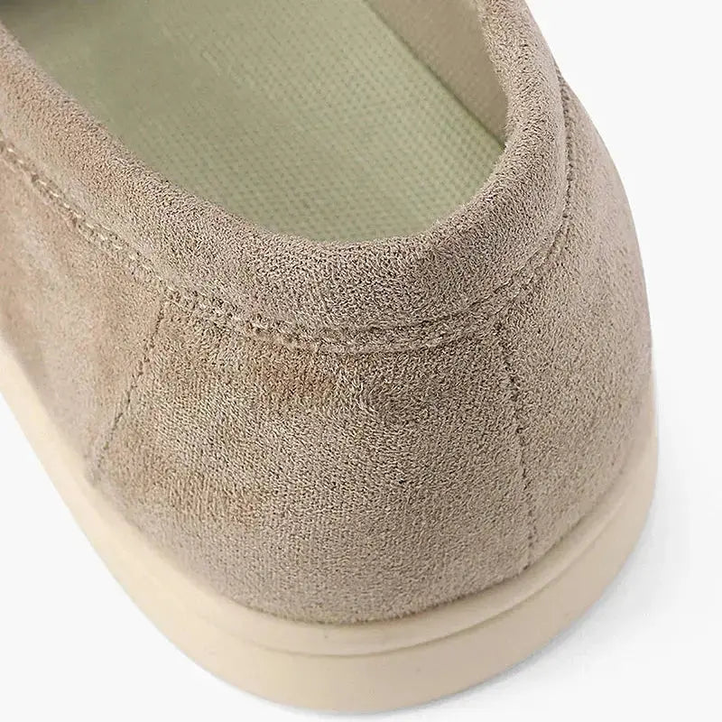 Close-up detail of THE CAPRICE SUEDE LOAFERS, construction detail