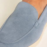 Close-up detail of THE CAPRICE SUEDE LOAFERS, fabric detail
