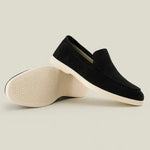 Close-up detail of THE CAPRICE SUEDE LOAFERS, fastening detail