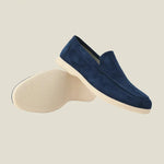THE CAPRICE SUEDE LOAFERS shown in a lifestyle setting, alternate view