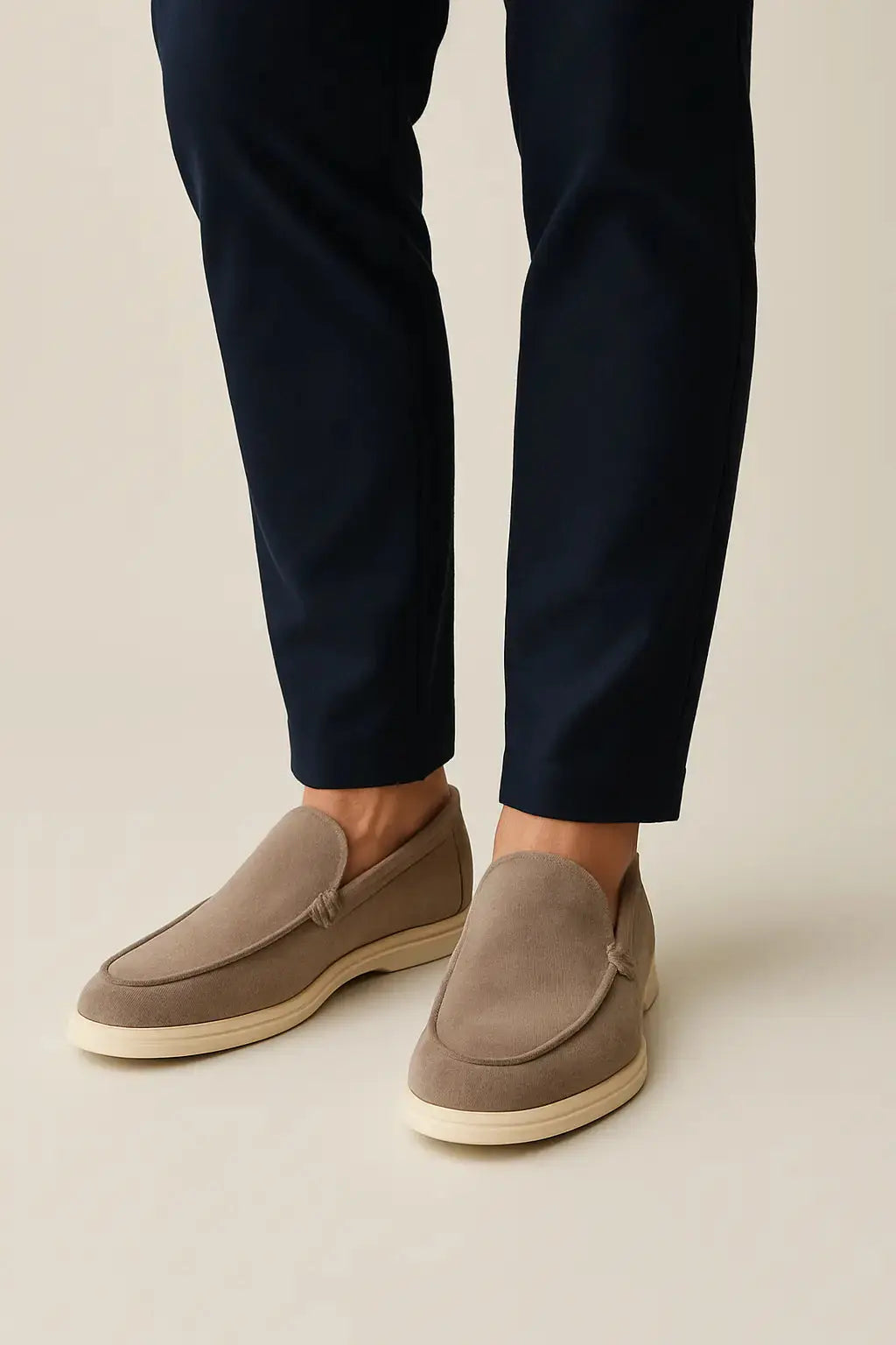 THE CAPRICE SUEDE LOAFERS shown in a lifestyle setting
