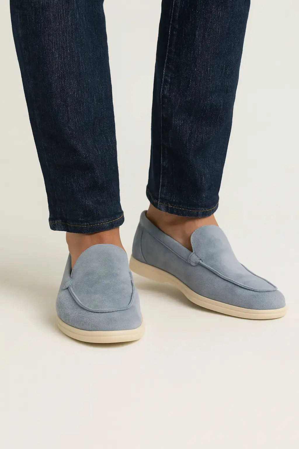 Three-quarter view of THE CAPRICE SUEDE LOAFERS
