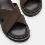 Close-up detail of THE Monaco STEFANO SANDALS, fastening detail