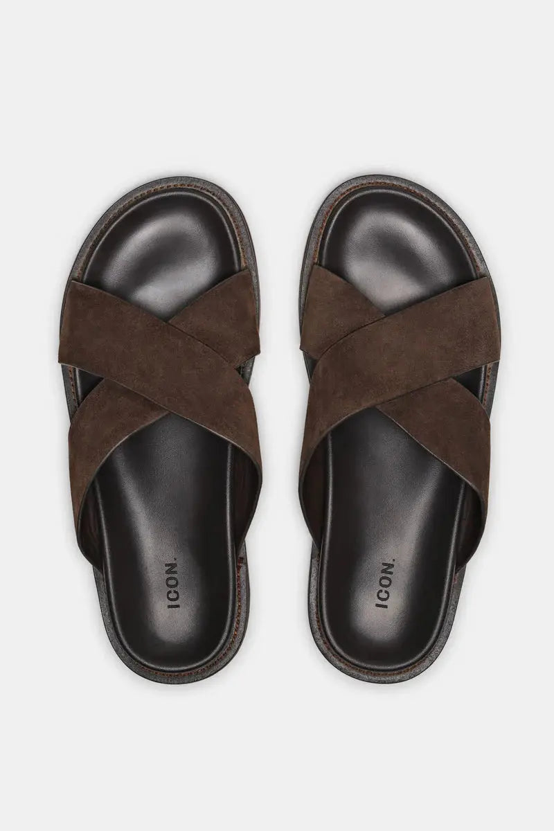 Close-up detail of THE Monaco STEFANO SANDALS, texture detail