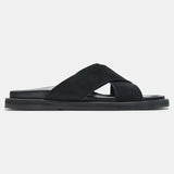 Side view of Black THE Monaco STEFANO SANDALS