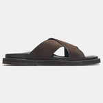 Side view of Dark Brown THE Monaco STEFANO SANDALS