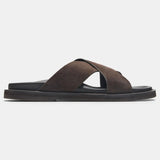 Side view of Dark Brown THE Monaco STEFANO SANDALS