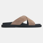 Side view of Tan THE Monaco STEFANO SANDALS