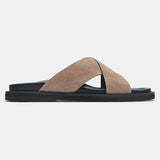 Side view of Tan THE Monaco STEFANO SANDALS