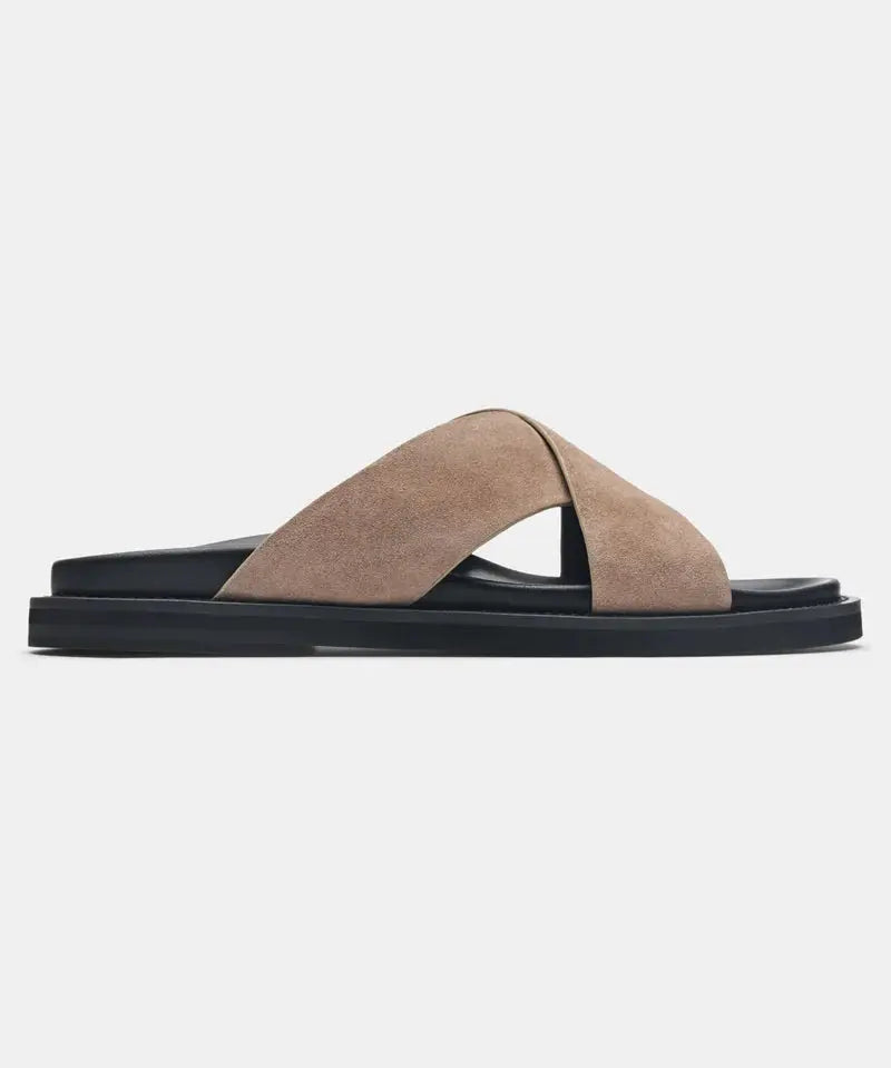 Side view of Tan THE Monaco STEFANO SANDALS