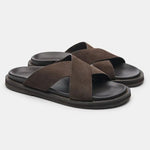 Three-quarter view of THE Monaco STEFANO SANDALS, alternate angle