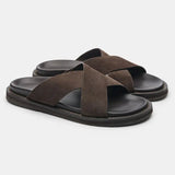Three-quarter view of THE Monaco STEFANO SANDALS, alternate angle