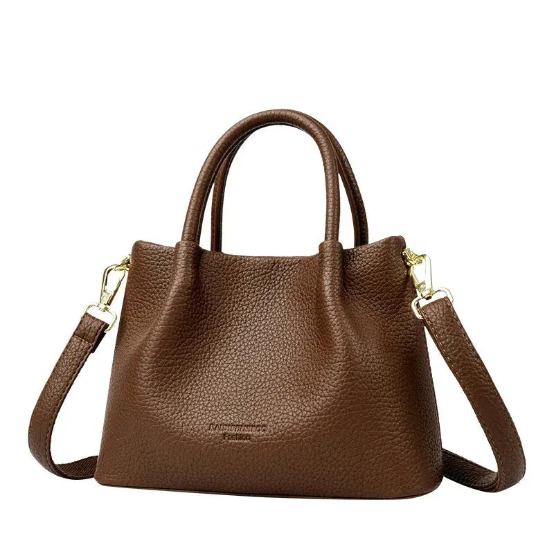 Front view of Brown The Valmont Bag
