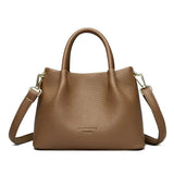 Front view of Latte The Valmont Bag