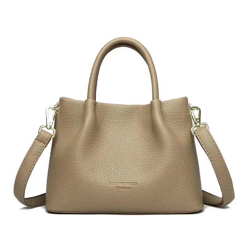 Front view of Light brown The Valmont Bag