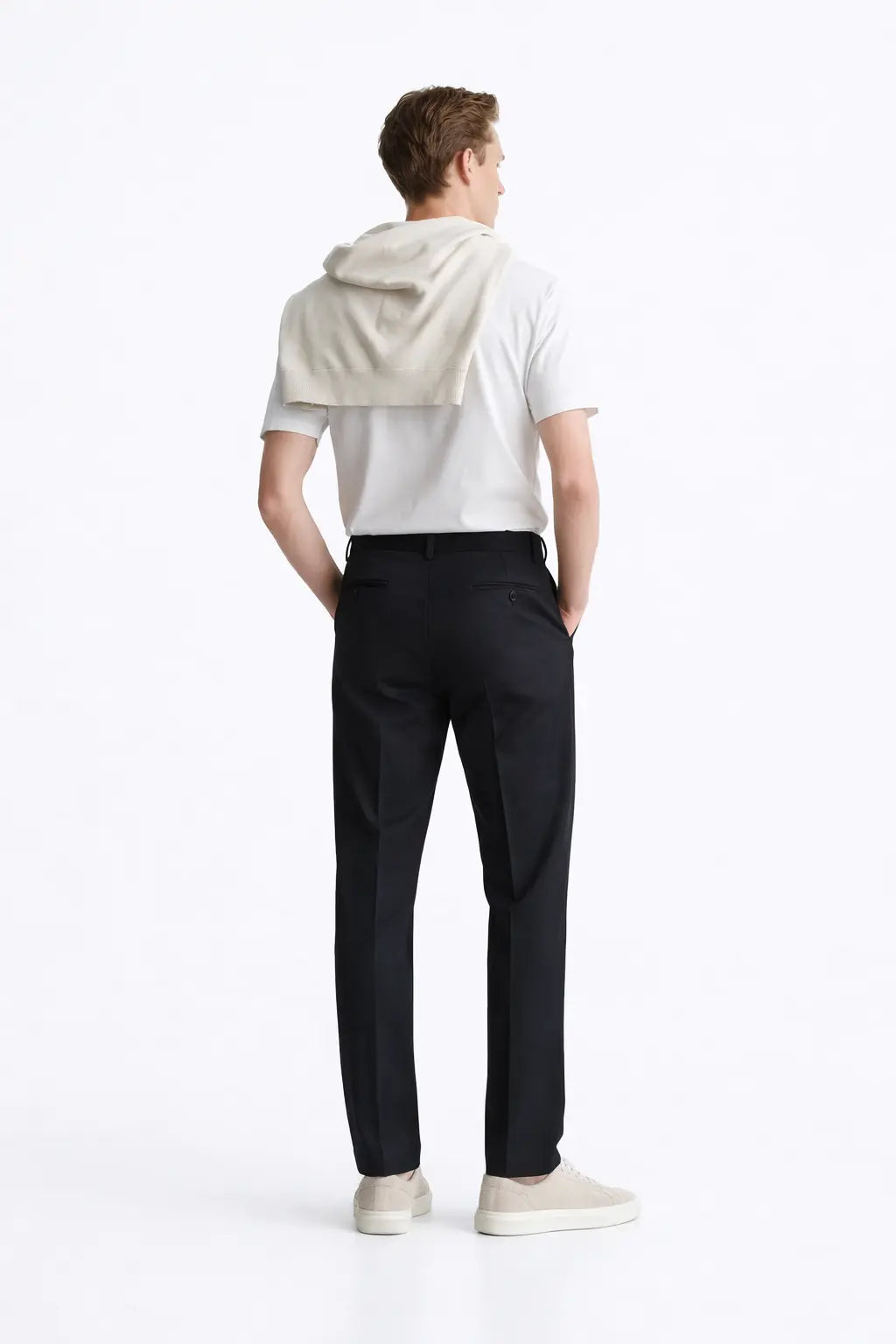 Back view of Signature pants, alternate view