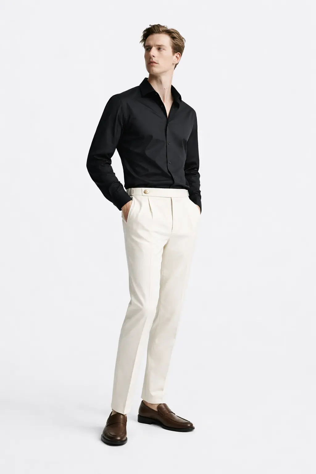 Signature pants shown in a lifestyle setting, alternate view