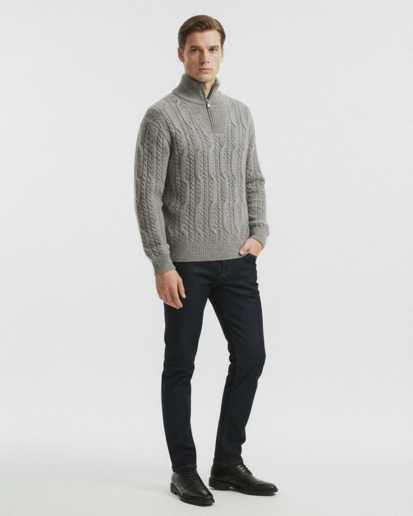 Thick Cashmere Limited Edition shown in a lifestyle setting, full length view