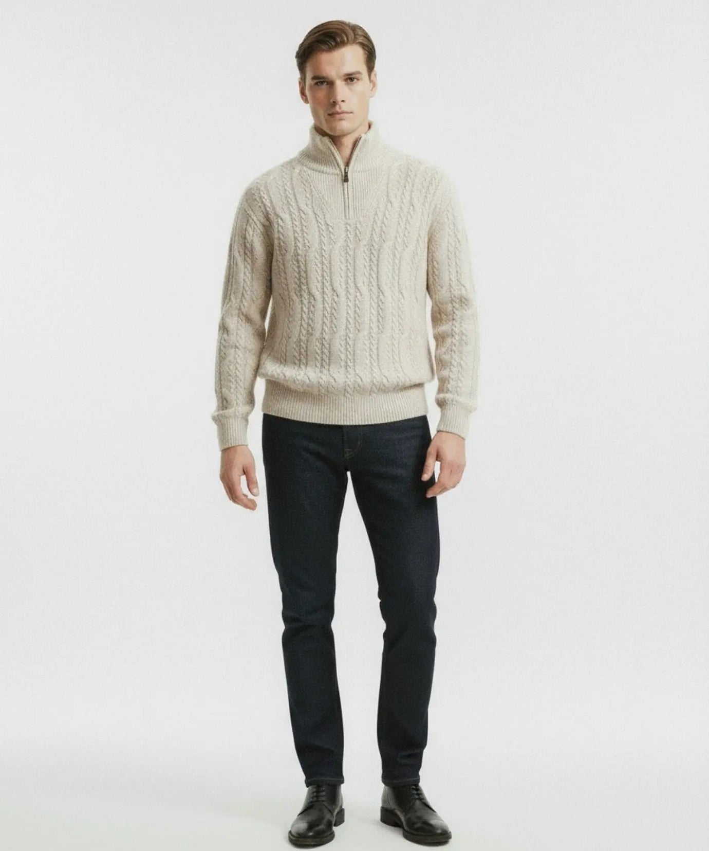 Pearl Beige Thick Cashmere Limited Edition shown in a lifestyle setting