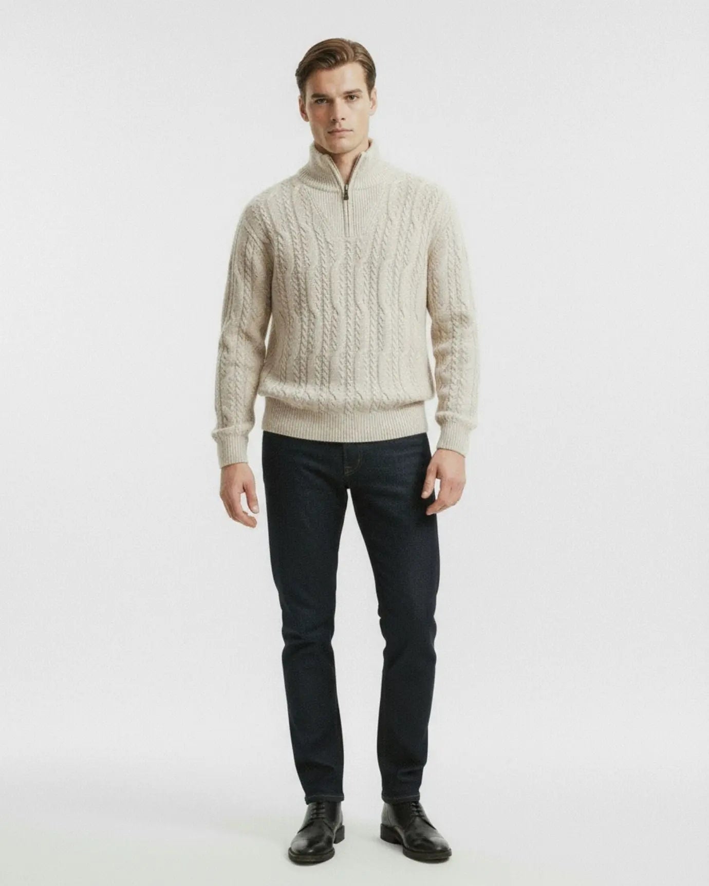 Pearl Beige Thick Cashmere Limited Edition shown in a lifestyle setting