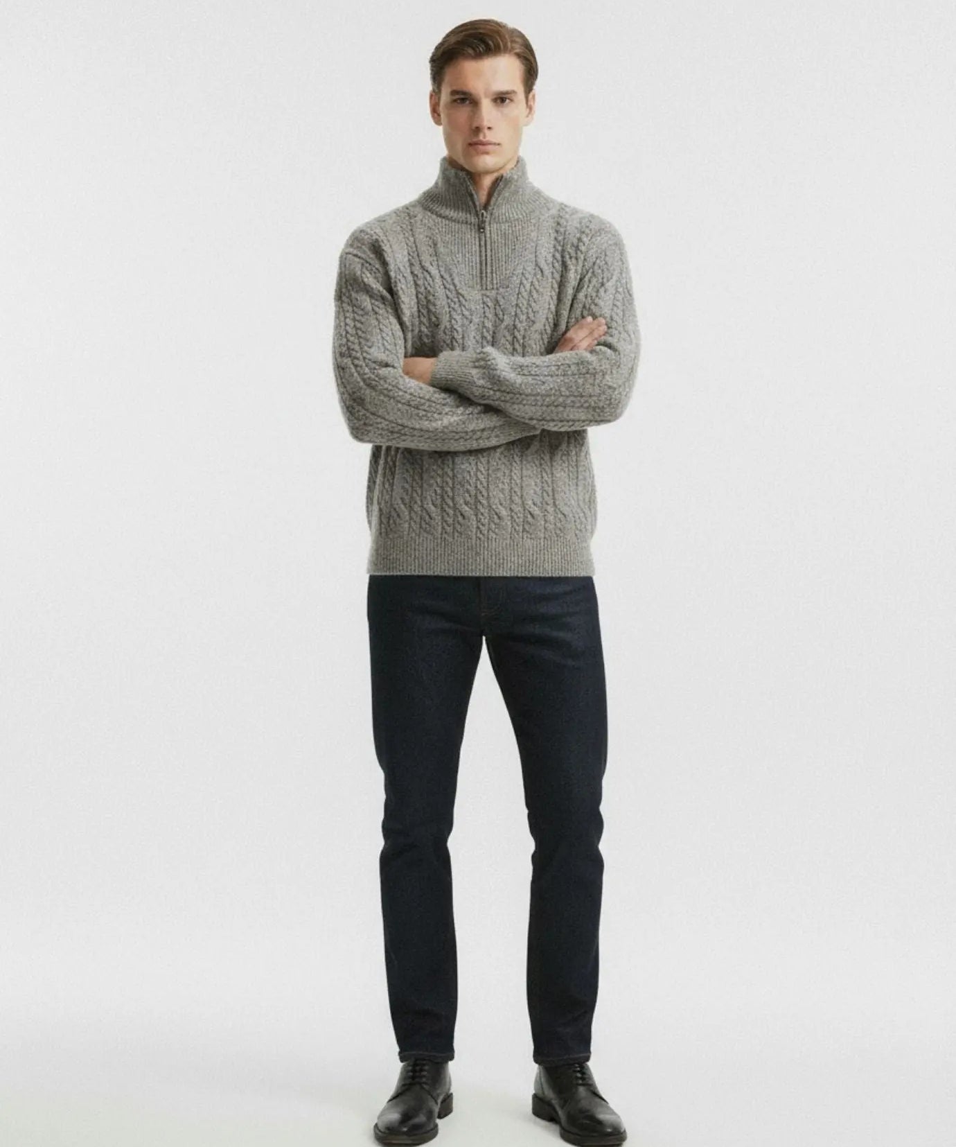 Pearl Grey Thick Cashmere Limited Edition shown in a lifestyle setting