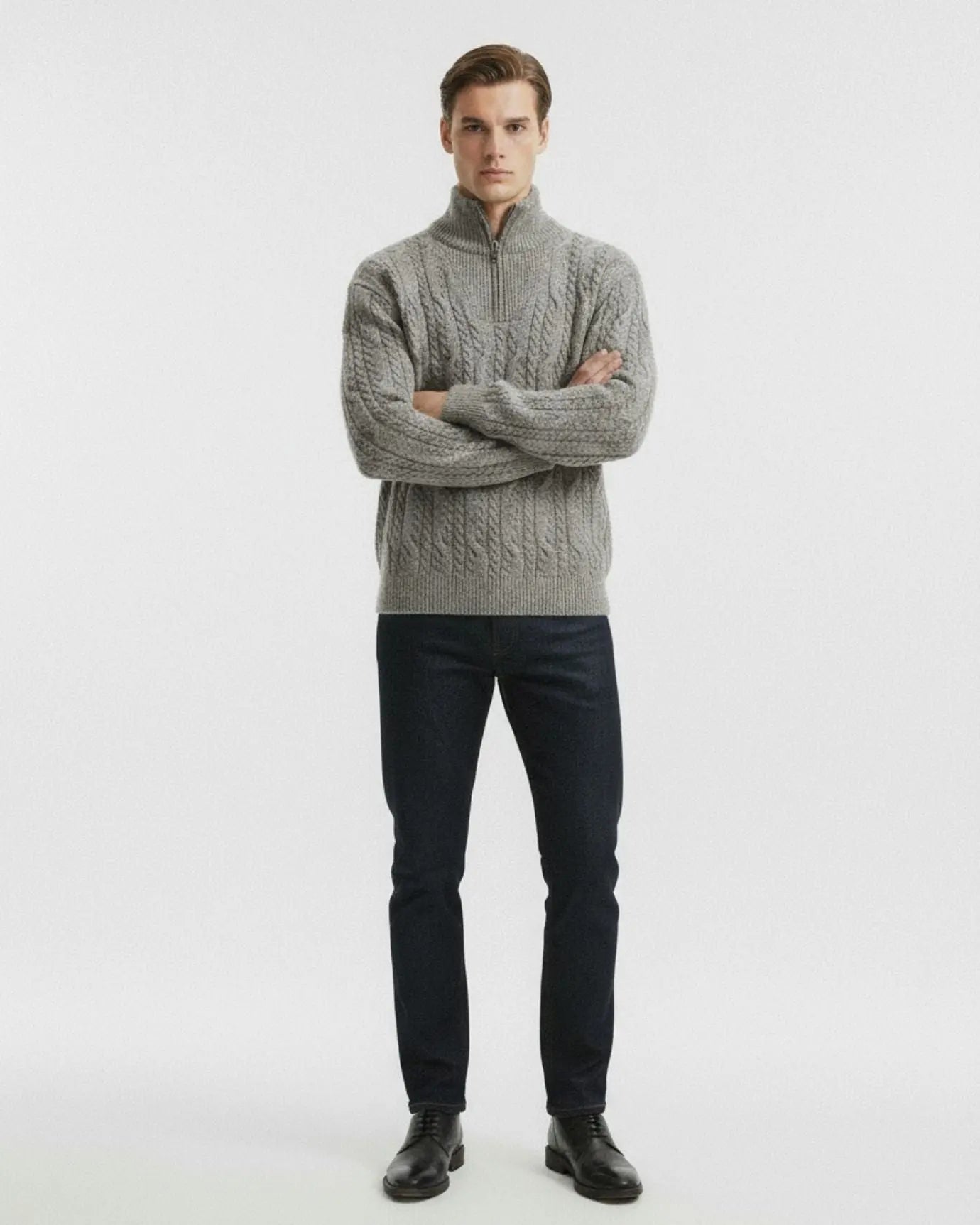 Pearl Grey Thick Cashmere Limited Edition shown in a lifestyle setting